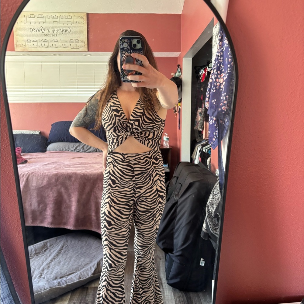 Zebra Print Women's Jumpsuit